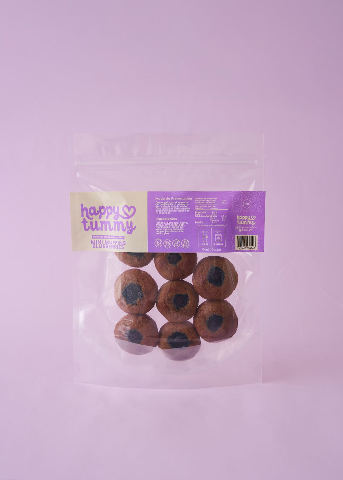 Mini muffins de blueberries -caja