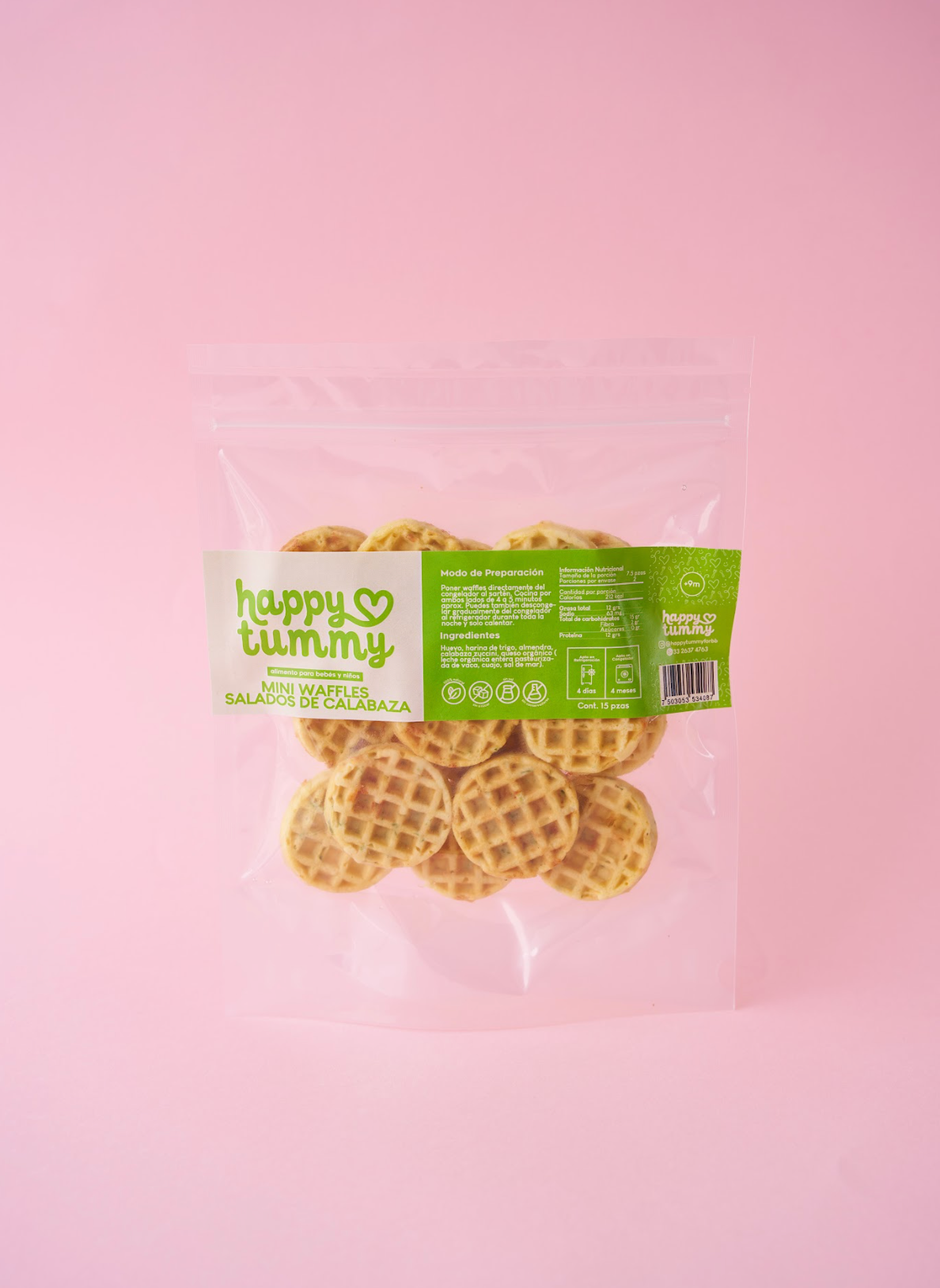 Mini waffles de zuccini -caja